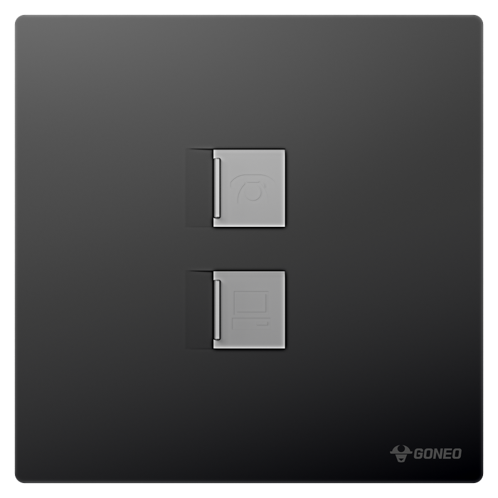 1-gang Telephone + Computer Outlet (Cat6)