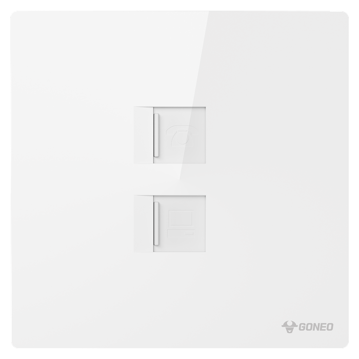 1-gang Telephone + Computer Outlet (Cat6)