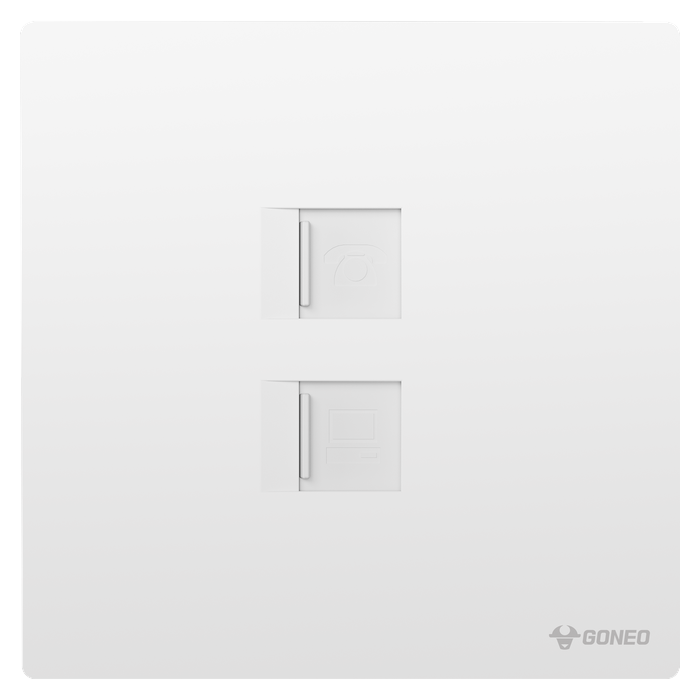 1-gang Telephone + Computer Outlet (Cat6)