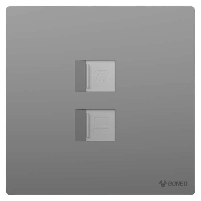 1-gang Telephone + Computer Outlet (Cat6)