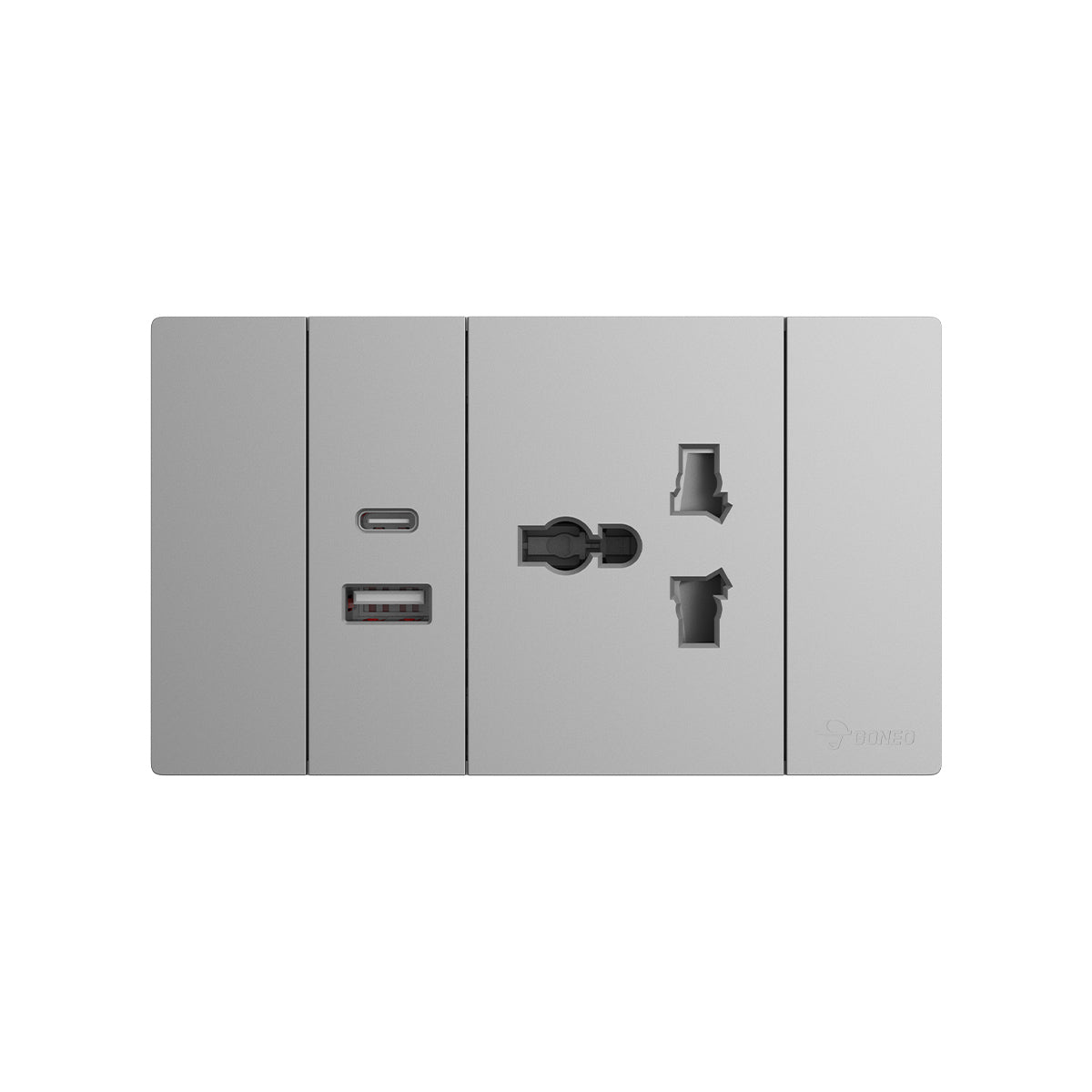 Ổ cắm đa năng có dây nối đất và 2 cổng USB