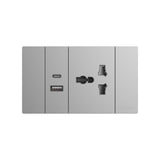 Ổ cắm đa năng có dây nối đất và 2 cổng USB