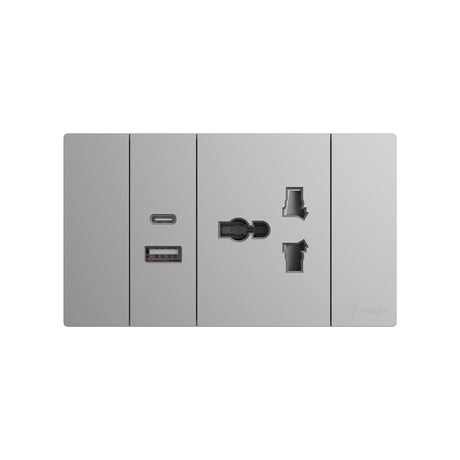 Ổ cắm đa năng có dây nối đất và 2 cổng USB