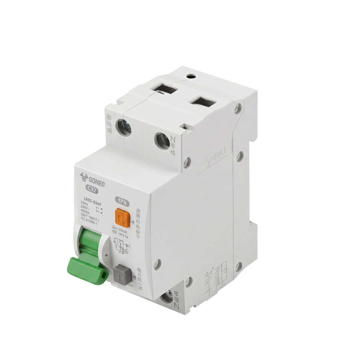 LBE5-63aY AC Type RCBO 1PN
