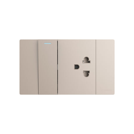 Công tắc 1 chiều &amp; 1 ổ cắm đa năng PH có nối đất