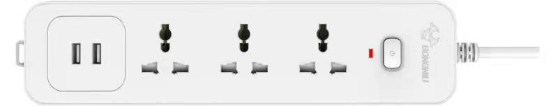 White Blister Pack Socket with USB