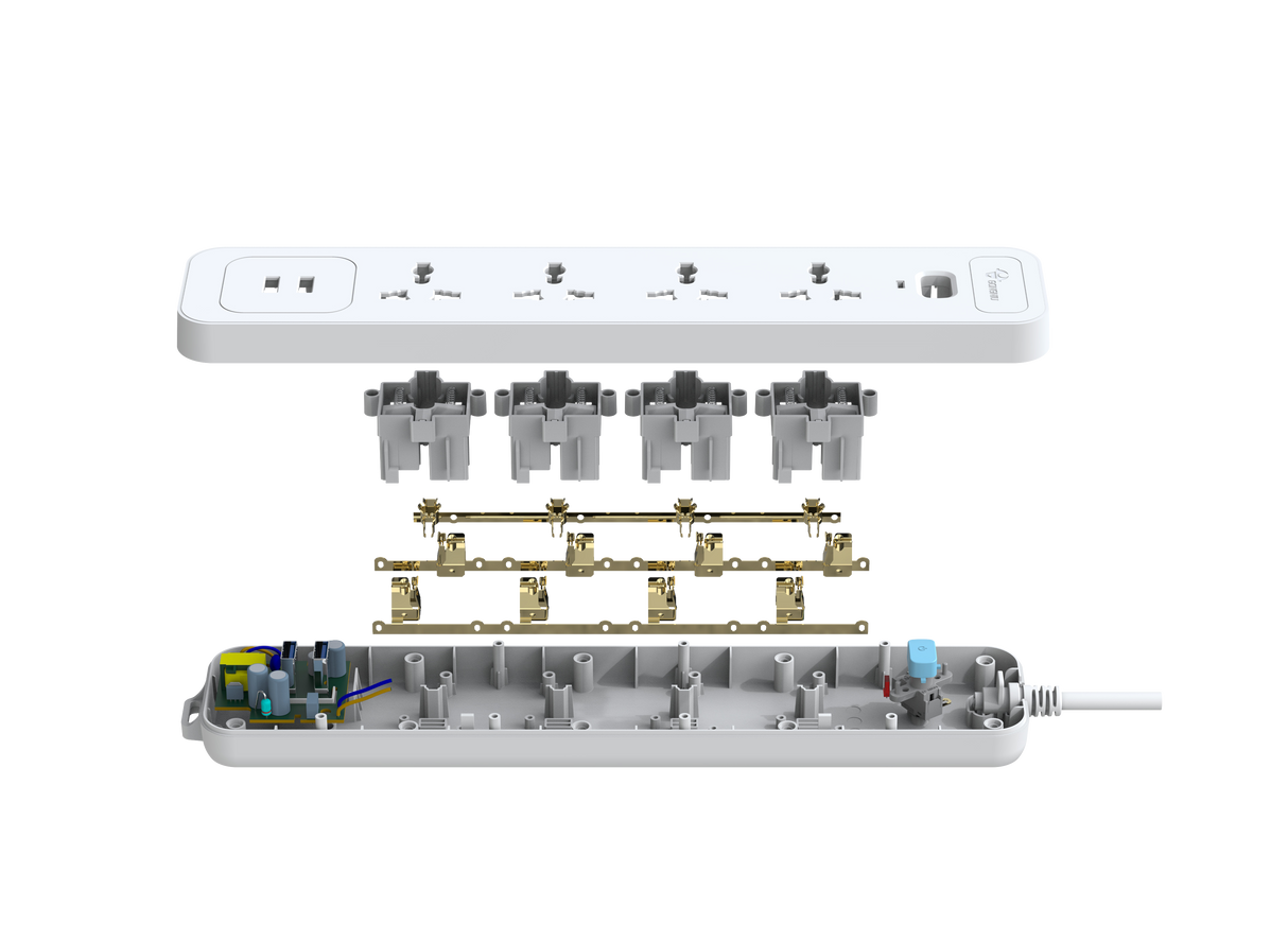 White Blister Pack Socket with USB