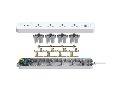 White Blister Pack Socket with USB