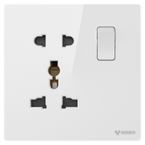 1-gang 1-Pole Switch + Universal Socket