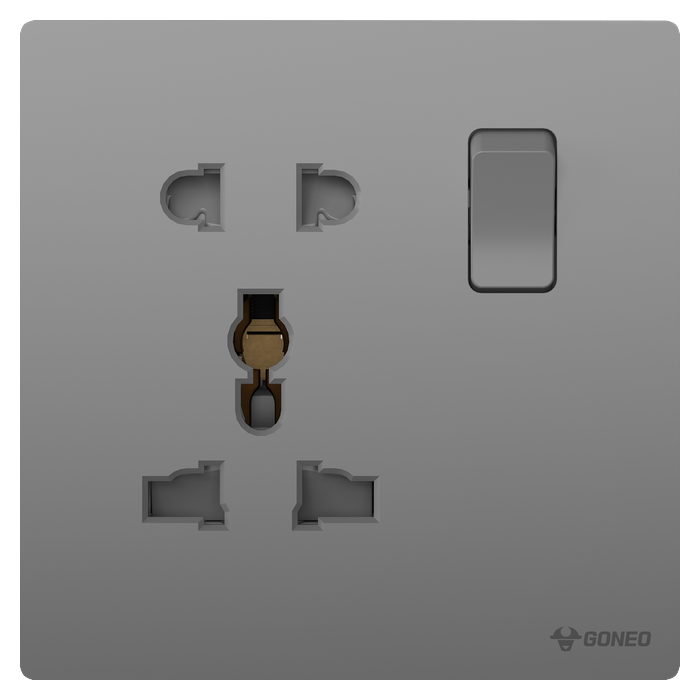 1-gang 1-Pole Switch + Universal Socket