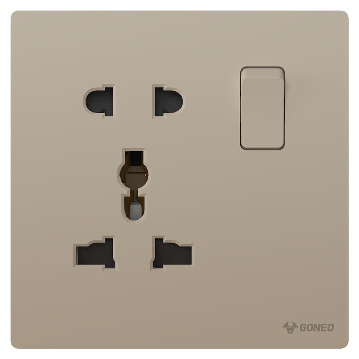 1-gang 1-Pole Switch + Universal Socket