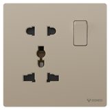 1-gang 1-Pole Switch + Universal Socket