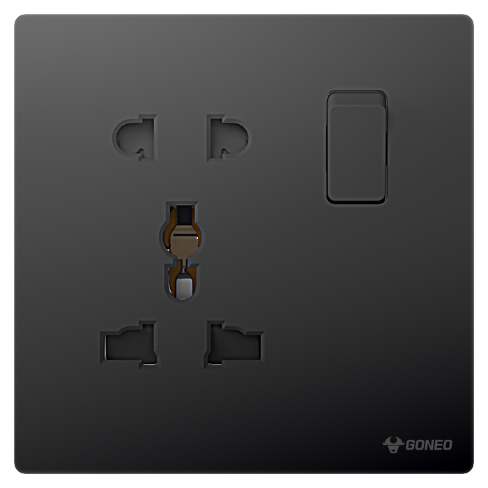 1-gang 1-Pole Switch + Universal Socket