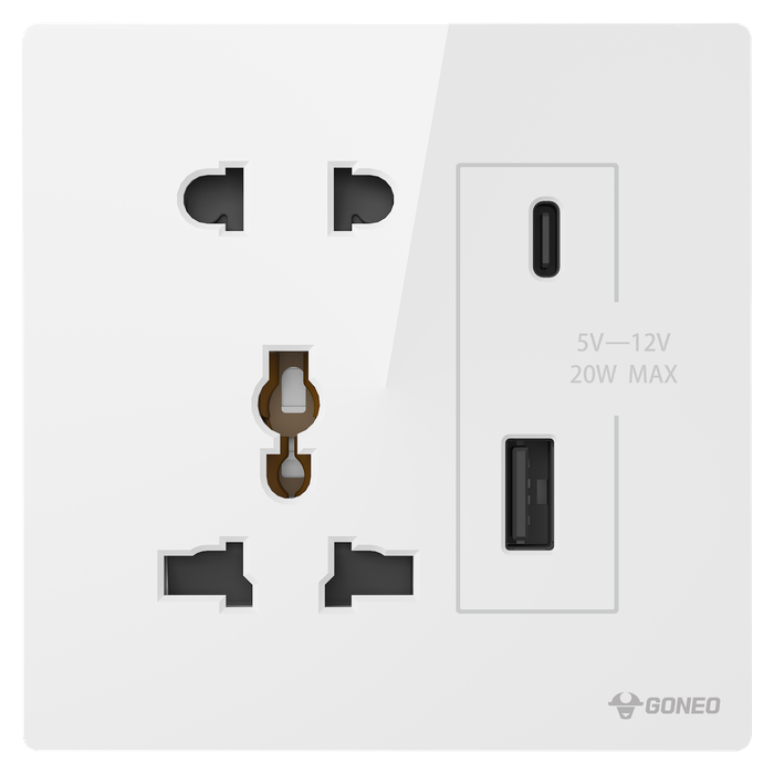 Ổ cắm đa năng + 2 ổ USB (A+C)