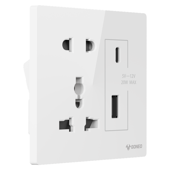 Ổ cắm đa năng + 2 ổ USB (A+C)