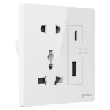 Ổ cắm đa năng + 2 ổ USB (A+C)