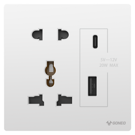 Ổ cắm đa năng + 2 ổ USB (A+C)
