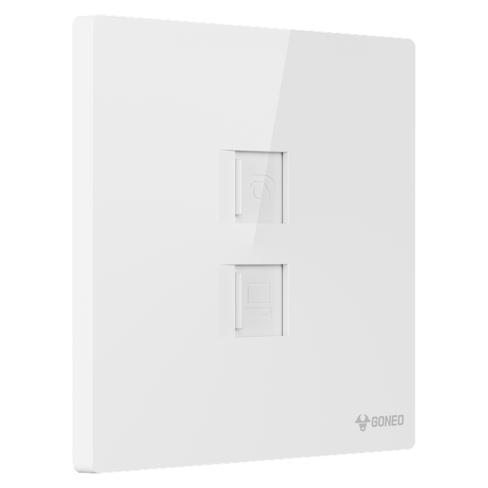 1-gang Telephone + Computer Outlet (Cat6)