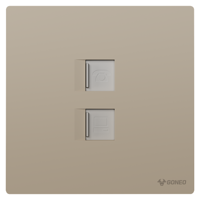 1-gang Telephone + Computer Outlet (Cat6)